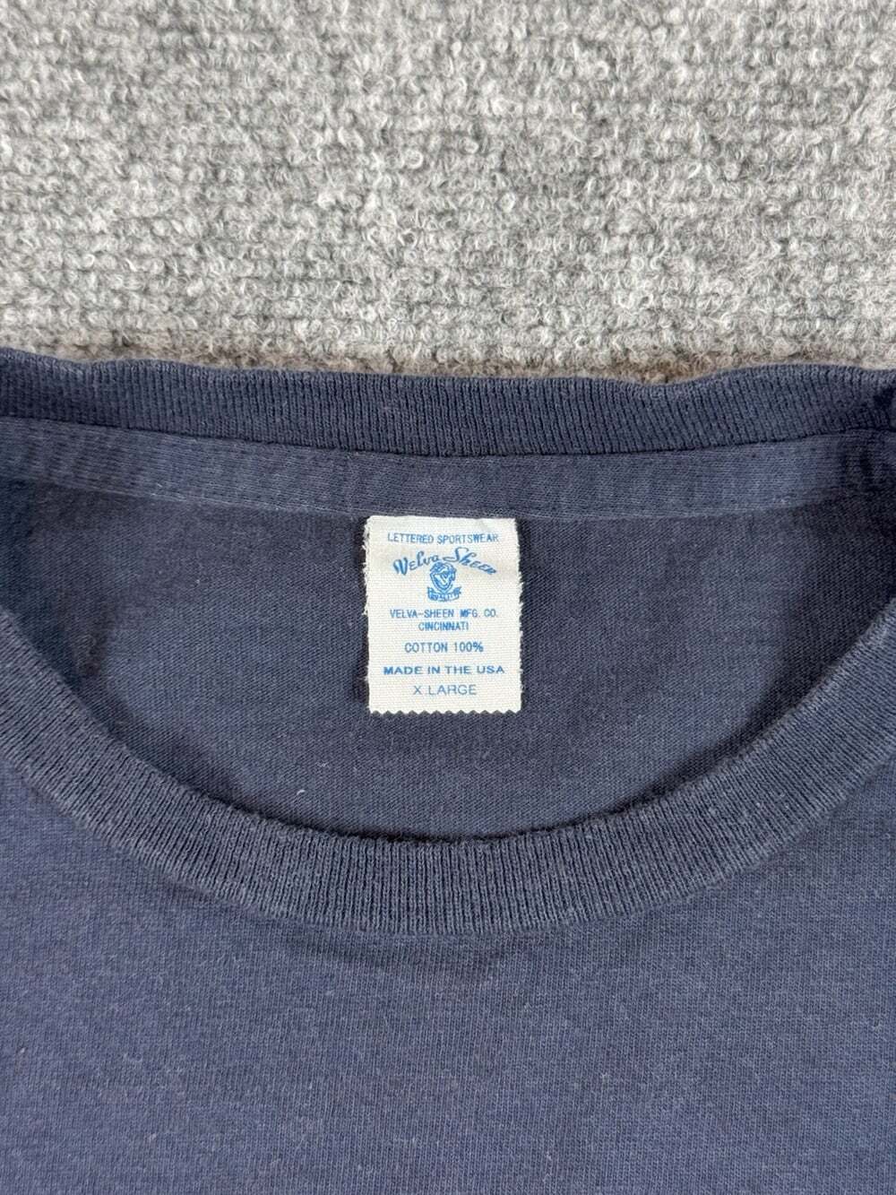 Velva Sheen Men's Blue Pocket Crew Neck Short Sleeve Cotton Knit T-Shirt XL - Picture 3 of 8